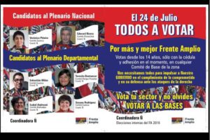Publicidad de los candidatos de la Coordinadora Ñ para las elecciones internas