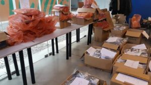 Preparación de la jornada electoral. Sede del FA
